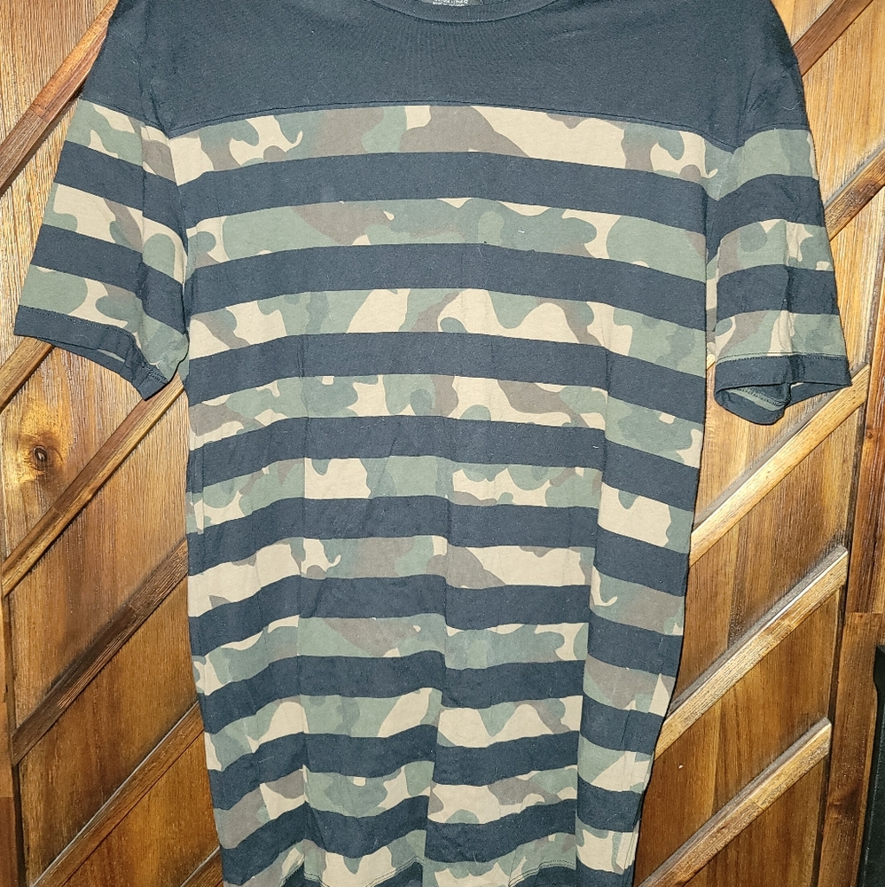 Zara man camo strip shirt